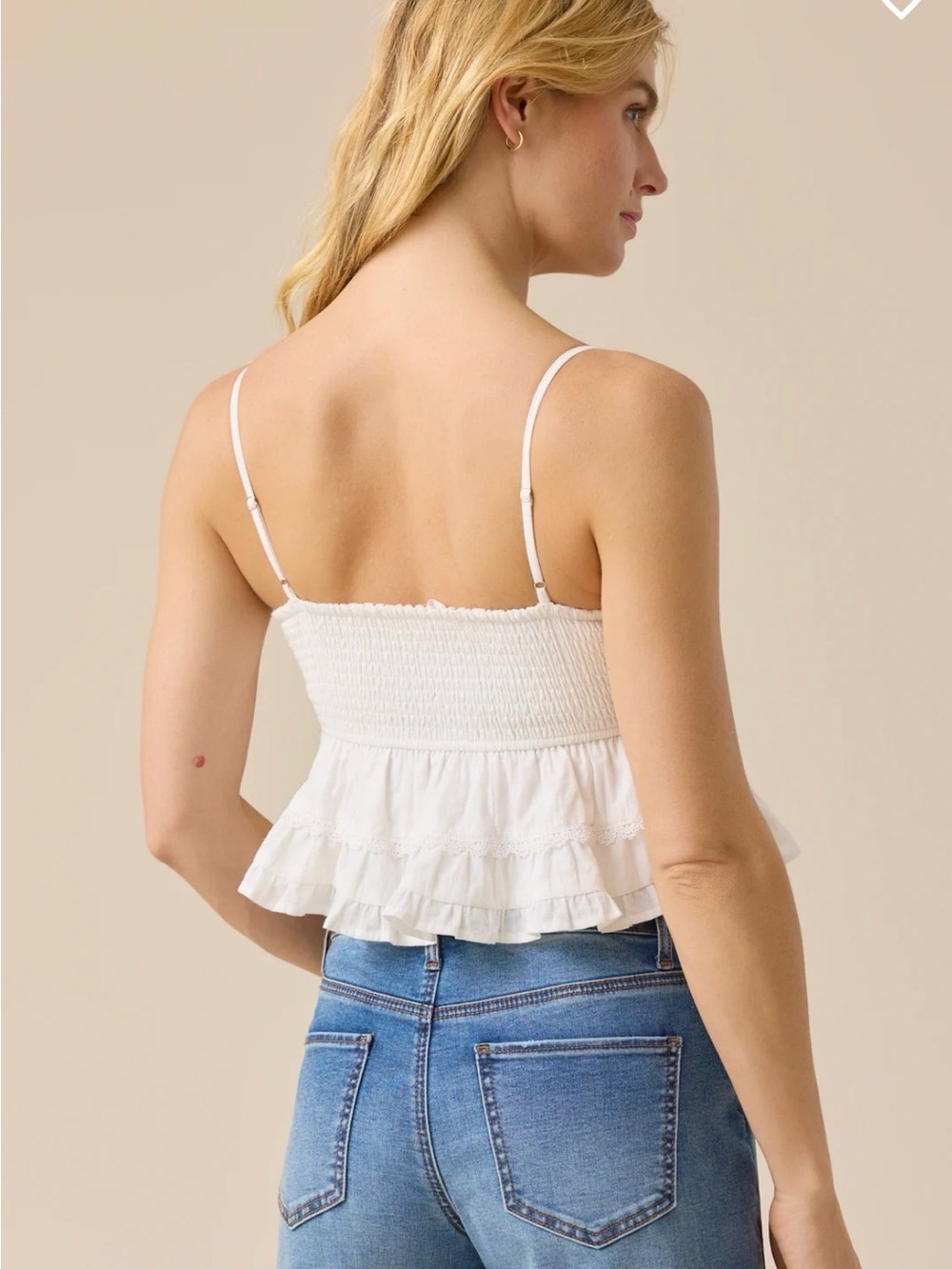 Altar'd State White Lace Ruffle Cami - Picture 2 of 5